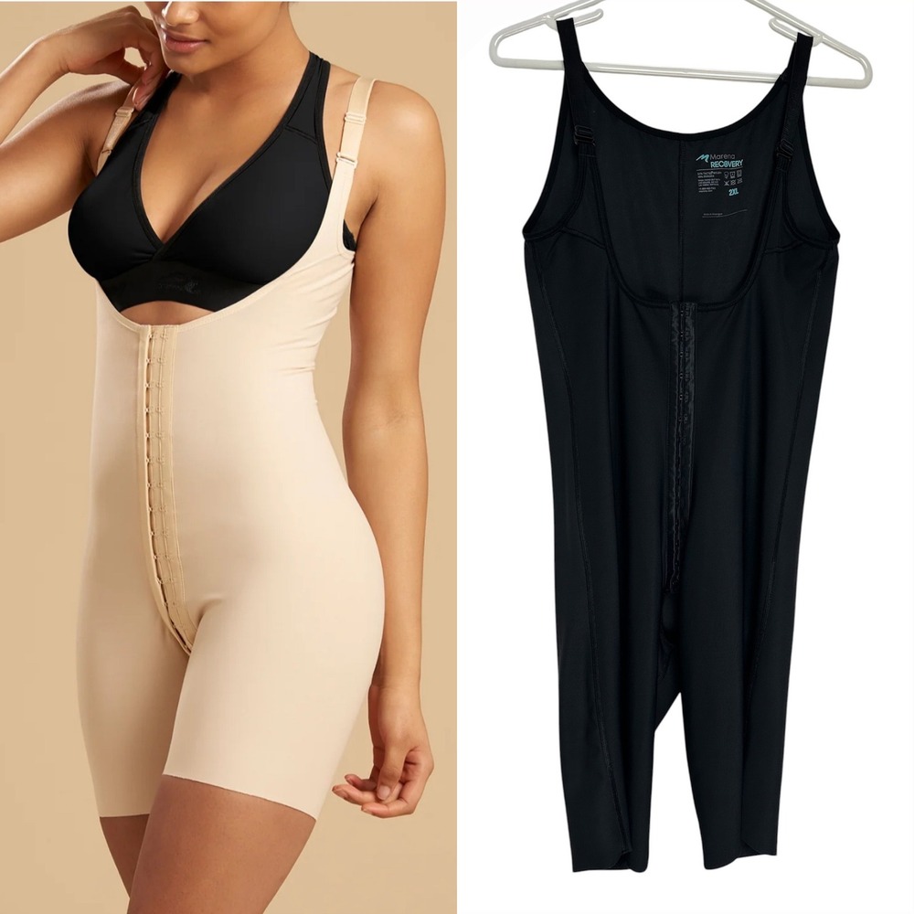 Marena‎ Recovery Compression High Back Mid-Thigh Recovery Girdle Black 2XL